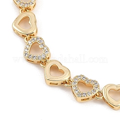 Браслеты из латуни с микропаве и фианитами для женщин&nbsp;BJEW-U013-01G-06
