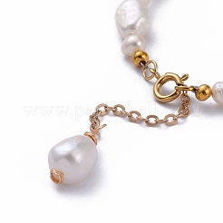Braccialetti con perle di perle keshi naturali barocche&nbsp;BJEW-JB05266-01