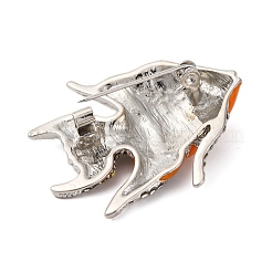 Брошь в виде рыбы из цинкового сплава со стразами и смолой&nbsp;LS-JEWB-U010-01P-01