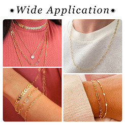 Латунный браслет-цепочка в форме сердца и ожерелье с карабинами из нержавеющей стали 304&nbsp;SJEW-TA0001-03