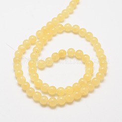 Jaune brins de perles de jade naturels&nbsp;X-G-K121-01-14mm