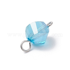 7 шт. гальванизированные прозрачные стеклянные поворотные соединители&nbsp;PALLOY-JF04317-01