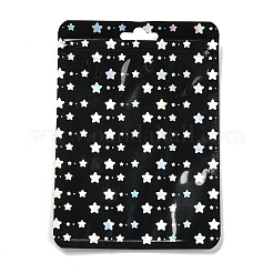 Sacs cadeaux rectangulaires en plastique holographique à paillettes yin-yang avec fermeture éclair&nbsp;OPP-E004-01B-A01