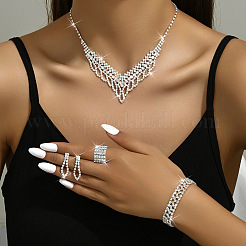 Bracciali e orecchini e collane e anelli in lega di cristallo e strass a goccia&nbsp;FS-WG0D05A-03