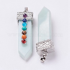 Amazzonite naturale con ciondoli di chakra in pietra mista sintetica e naturale&nbsp;G-E415-B03