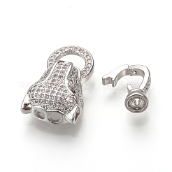 Латунные микро проложить кубического циркония раз за застежками&nbsp;ZIRC-S058-02P