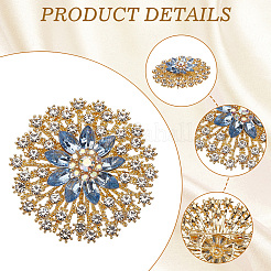 Броши со стразами из цветочного сплава для рюкзака&nbsp;JEWB-WH20011-02C