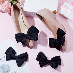 4 Stück Schuhschnallenclips aus Chiffon mit Schleife&nbsp;HJEW-HY00099