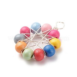 Подвески из круглых бусин из натурального дерева&nbsp;PALLOY-JF01762-02