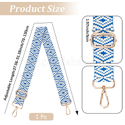 Rhombus-Muster Nylon Canvas Handtasche Gurtband Tasche Riemen&nbsp;FIND-CN0002-38B