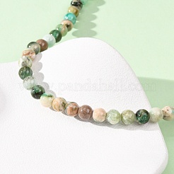 Collares redondos de cuentas de jaspe verde natural de 6 mm&nbsp;GG-CBAA808-02P-A