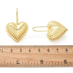 Текстурированные серьги-подвески в форме сердца из латуни&nbsp;EJEW-B132-04G