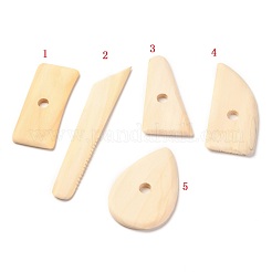 Outil de clapet courbe de sculpture en argile de poterie en bois&nbsp;TOOL-F014-01