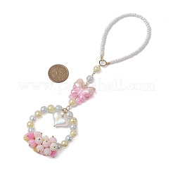 Акриловые украшения с подвесками в форме сердца-бабочки&nbsp;HJEW-JM02000