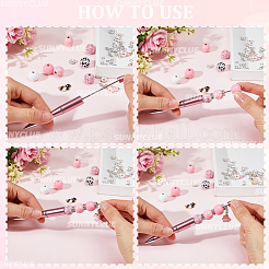 Set di penne con perline fai da te a tema mucca&nbsp;DIY-SC0024-88