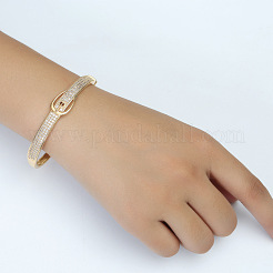 Женские браслеты на шарнирах из латуни с микропаве и прозрачным фианитом&nbsp;FS-WG52500-02