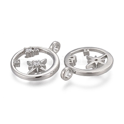 Pendentifs en laiton zircon cubique transparent&nbsp;KK-F821-18P