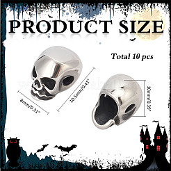 10 шт. бусины из хирургической нержавеющей стали 316 на Хэллоуин&nbsp;STAS-ME0002-89