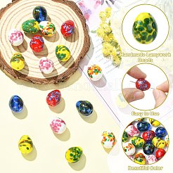 18 Stück 6 Farben handgefertigte Bunte Malerei-Perlenstränge&nbsp;LAMP-CJ0003-08
