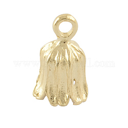 Tibetan Style Alloy Bell Pendants, Lead Free , Golden, 15x9x8mm, Hole: 2mm