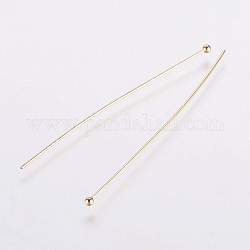 Rack Plating Brass Ball Head pins, Long-Lasting Plated, Electroplated, Golden, 50x0.5mm, 24 Gauge, Head: 2mm