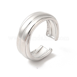 304 anillo de puño abierto forrado de acero inoxidable para mujer, color acero inoxidable, nosotros tamaño 7 (17.4 mm)