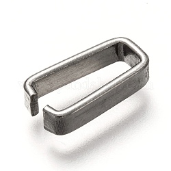 304 Stainless Steel Open Quick Link Connectors, Rectangle, Stainless Steel Color, 13x7x3mm, Inner Diameter: 11.5x4.5mm