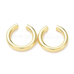 Boucles d'oreilles manchette anneau en laiton placage rack pour femmes, Plaqué longue durée, sans plomb et sans cadmium, véritable 18k plaqué or, 29~30x5mm