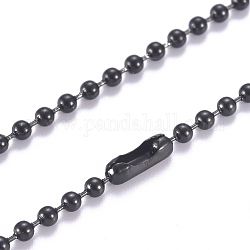 Ожерелье из нержавеющей стали из нержавеющей стали, с разъемами мяч цепи, металлический черный, 304 дюйм (17.7 мм), 45 мм