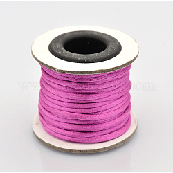 Macrame Rattail Chinese Knot Making Cords Round Nylon Braided String Threads, Magenta, 2mm, about 10.93 yards(10m)/roll