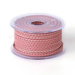 編み紐  革のアクセサリーコード  ジュエリーDIY製版材料  ピンク  3mm  約54.68ヤード（50m）/ロール