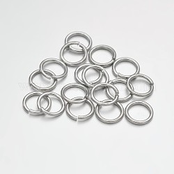 Latón anillos del salto abierto, Platino, 18 calibre, 6x1mm, diámetro interior: 4 mm, aproximamente 6755 unidades / 500 g