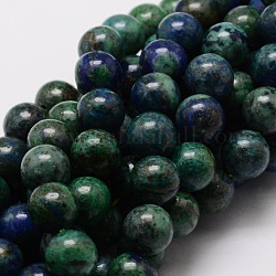 Chapelets de perles en chrysocolle et lapis lazuli naturelles, teinte, ronde, 12mm, Trou: 1mm, Environ 32 pcs/chapelet, 15.7 pouce