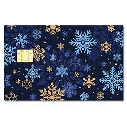 Autocollants de carte imperméables en plastique pvc, peau de carte autocollante pour décor de carte bancaire, rectangle, flocon de neige, 186.3x137.3mm
