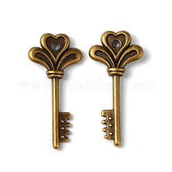 Pendente in lega stile tibetano, cadmio & nichel &piombo libero, ciondoli di skeleton key, bronzo antico, 30x14x4mm, Foro: 1.5 mm