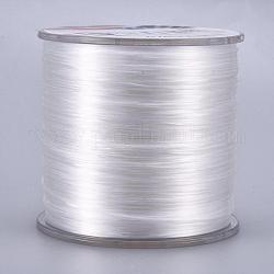 Filo di cristallo elastico piatto, filo per perline elastico, per realizzare bracciali elastici, bianco, 0.5mm, circa 328.08 iarde (300 m)/rotolo