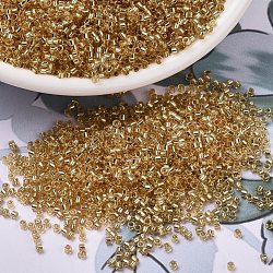 Miyuki Delica Perlen, Zylinderförmig, japanische Saatperlen, 11/0, (DB2521) 24kt Gold ausgekleideten Kristall, 1.3x1.6 mm, Bohrung: 0.8 mm, ca. 10000 Stk. / Beutel, 50 g / Beutel