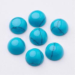 Round Gemstone Cabochons, Sky Blue, Turquoise, about 8mm in diameter, 4mm thick