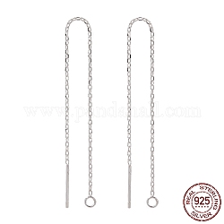 925 результат стерлингового серебра, с 925 маркой, нить, с кабельным цепи, серебряные, 99x0.8 мм, отверстие : 1 мм, штифты : 0.8 мм