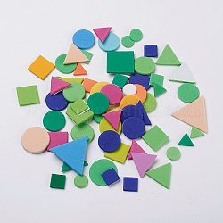 Pegatinas decorativas de espuma, autoadhesivo, patrón geométrico, color mezclado, 6~26x10~29x2~3mm, aproximamente 150 unidades / bolsa