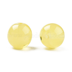 Perles en résine, pierre d'imitation, ronde, champagne jaune, 12x11.5mm, Trou: 1.5~3mm