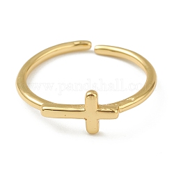 Anelli gemelli in ottone, anelli aperti, placcato di lunga durata, croce, oro, misura degli stati uniti 6 (16.5mm)