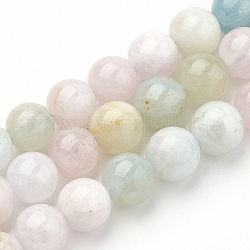 Chapelets de perles en morganite naturelle, ronde, 8mm, Trou: 1mm, Environ 50 pcs/chapelet, 15.7 pouce