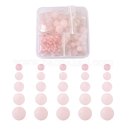 Natural Rose Quartz Beads, Frosted, Round, 4mm/6mm/8mm/10mm/12mm, Hole: 0.8~1mm, 225pcs/box