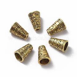 Tibetischen Stil Perlen Kegel, Antik Golden, Bleifrei und cadmium frei, Größe: ca. 7 mm breit, 10 mm lang, Bohrung: 2 mm, Innendurchmesser: 5 mm