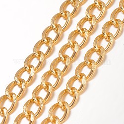 Алюминиевые скрученные бордюрный цепи, цепи с алмазной огранкой, несварные, граненые, золотые, 10x6.5x1.8 мм