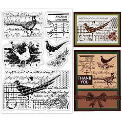 Custom PVC Plastic Clear Stamps, for DIY Scrapbooking, Photo Album Decorative, Cards Making, Bird, 160x110mm