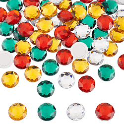 64Pcs 4 Styles Christmas Theme Self-Adhesive Acrylic Rhinestone Stickers, for DIY Decoration and Crafts, Faceted, Half Round, Mixed Color, 20x4.3~6mm, 16pcs/style