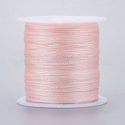 Hilo metálico trenzado de poliéster, para hacer y bordar pulseras trenzadas, rosa brumosa, 0.4mm, 6 capa, alrededor de 54.68 yarda (50 m) / rollo