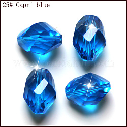 Imitation österreichischen Kristallperlen, Klasse aaa, facettiert, Doppelkegel, Verdeck blau, 8x10.5 mm, Bohrung: 0.9~1 mm